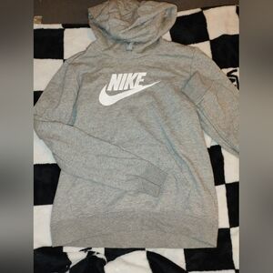 Junior Small Nike Gray Sweater with Iconic Logo